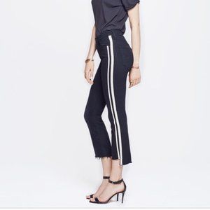 MOTHER The insider Crop Step Fray Ankle Jeans with White Stripes Guilty racer